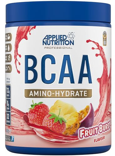 Applied Nutrition BCAA Powder - Branched Chain Amino Acids BCAAs Supplement, Amino Hydrate Intra Workout & Recovery Energy Drink (450g - 32 Servings) (Fruit Burst)