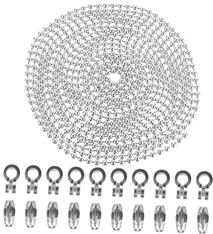 jojofuny 1juego Cadena De Esferas De Inoxidable De Extensión De Metros Con Conectores Cadena y Cortable Para Collares y Pulseras