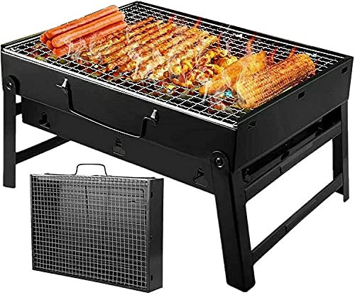 CVNIMV Barbecue au Charbon de Bois Grill Portable Grill extérieur Pliable Patio Grill Barbecue Bureau Fumoir de Table pour Garden Party Festivals Pique-Nique Camping Randonnée