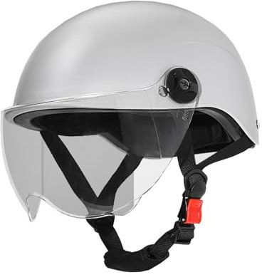 Aperto Caschi da Moto Portatile Jet Casco Scodella ECE Omologato retrò Motociclo Aperto Faccia Casco Donna Uomo Scooter Casco per Moto, Adult Cruiser Chopper Mezzo Casco