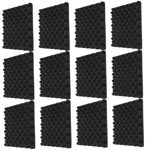 Alasum 12pièces Panneaux Acoustiques Auto-adhésifs Mousse Absorbante De Bruit Isolation Phonique Pour Mur Et Plafond Haute Densité Et Ignifuge Améliorez Acoustique De Votre Intérieur