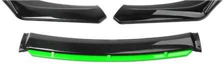 EsprAL Auto ABS FrontSpoiler Lippe, für F-ord Kuga Focus Fiesta Kuga C Max Frontstoßstange Anti Collision Splitter Diffusor Spoilerlippe Protector Zubehör,C/Green-Bright Black