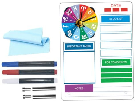 Cabilock -termintafel Löschtafel Whiteboard Für Schreibtisch Mit Uhr Memo-schreibtafel Dekorative Notiztafel -planertafel Schreibtischtafel