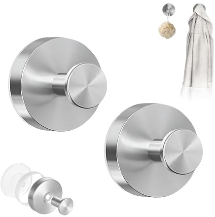 Yistoi 2 ganchos con ventosa, extra fuertes, sin taladrar, ganchos para toallas, ganchos adhesivos, sin agujeros, ganchos para toallas, baño, pared, cocina, vidrio, espejos, azulejos, ganchos,