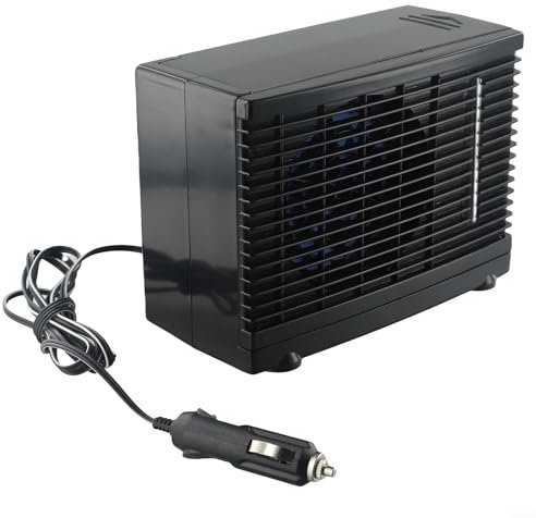 Besttoolifes 12 V Air Cooling Fan, Portable Home And Car Cooler Fan, Ice Summer Fan, Black, Compact, Portable