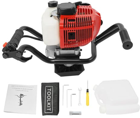 Fridgestea 52CC 2 tempi benzina trivellatore a benzina, 2 cv escavatore manuale, macchina per scavare giardino, trapano a terra (trapano non incluso)