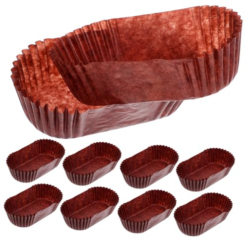 POPETPOP Capacillos De Papel Ovalados Para Cupcakes Resistentes Al Calor Molde Anti Grasa De Papel Para Hornear Pasteles y Magdalenas Color Chocolate 1000 Unidades Para Panaderías y Eventos
