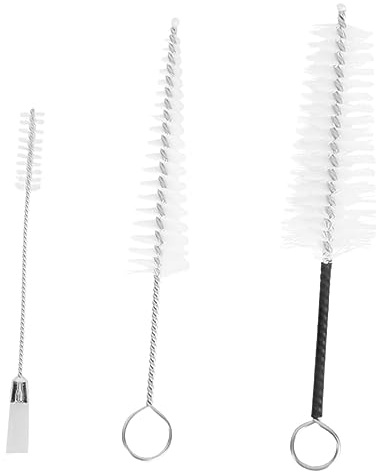 Yardwe 3 Stück Mundstück Bürstenset aus Edelstahl und Nylon Konische Borsten für Klarinetten und Flötenmundstücke zur Instrumentenreinigung