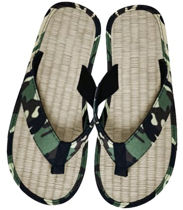 Tongs pour homme - Semelle en paille - Pour le sport de plein air - Sandales d'été à clip - Légères et respirantes - Chaussures d'été pour homme, Z1 vert., 43 EU