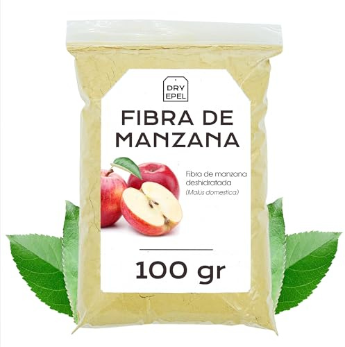 Fibra de Manzana en Polvo 100 g - Manzana Deshidratada - Fruta en Polvo - Sin Azúcar Añadido, Sin Conservantes, Sin Gluten
