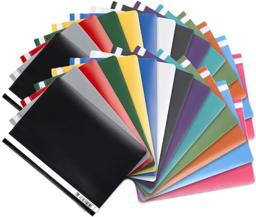 Oxford Schnellhefter A4, aus PP, Kunststoff, für ca. 160 DIN A4-Blätter (Klassisch, 14 Farben, 2 Packungen)