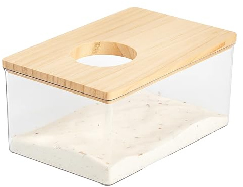 YTLSDHF Hamster Sand Bath, 18.5cm x 12.5cm x 8.5cm, Large Sand Bath Container for Hamsters and Gerbils, Pet Dig Box with High Sides, Durable Design for Daily Sand Bathing