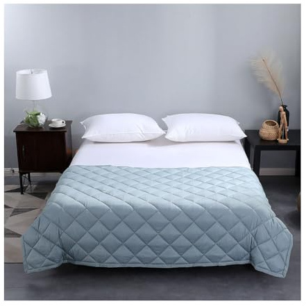 HGTRH Manta Ponderada, Manta Terapéutica para Adultos con Tejido Suave Y Cuentas de Vidrio de Primera Calidad para Todas Las Estaciones Distribución Uniforme del Peso Blue 150x200cm 11.5kg
