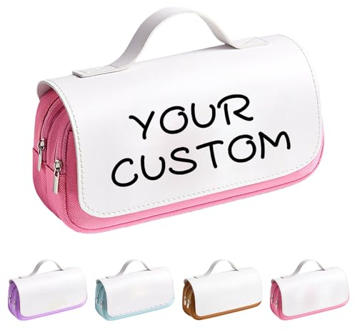 Personalised Pencil Case - Custom Name Pencil Bag for School, College & Work - Unique Gift Idea for Students (A)