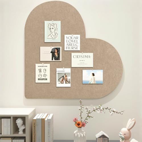 Tableau à lettres en feutre – Panneau d'affichage en forme de cœur pour bureau, salle de classe, organisateur de bijoux, affichage de mémoire, décoration de mariage – Tableau mural en liège