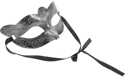FRCOLOR Masque Vintage Demi-visage en Résine Argentée Sculptée 16,5 X 10 X 8,5 Cm pour Carnaval et Soirée Masquée Homme Femme, Accessoire de Théâtre et Costume Halloween
