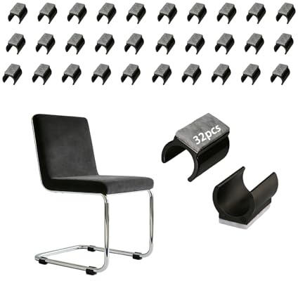 Dshunnc 32 stycken stolglidare, frisvingare, 25 mm, filtglider för svängstolar, U-formad svängstol, glidmedel, möbelglidare, bullerreducering för klinkergolv, trägolv och arbetsrum