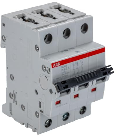 ABB S200 Miniaturüberlastschalter Typ K, Pol 3-polig 63A 400V ac, Abschaltvermögen 6 kA System Pro M Compact