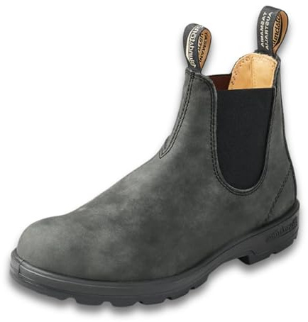Blundstone 587 Unisex Classic Series Chelsea Boot for Men and Women with Shock Absorption and Premium Water Resistant Leather, Rustic Black, 12 US Men / 14 US Women / 11 AU
