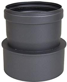 LANZZAS Tubo de humo de pellets para estufa de pellets, ampliación de acero sin lacar, diámetro de 100 mm a 120 mm de diámetro