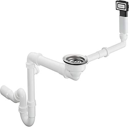hansgrohe Manuelle Ab- und Überlaufgarnitur für Einzelbecken, granit chrom, D16-10, 470.0 x 250.0 x 100.0 mm