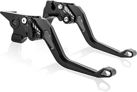 PSLER Leva Freno Leve Frizione, 1 Paio di Leve Lunghezza 185 mm / 7,3 pollici Leve per Frizione e Freno Moto Set, per MT-03 2005-2009(Nero)