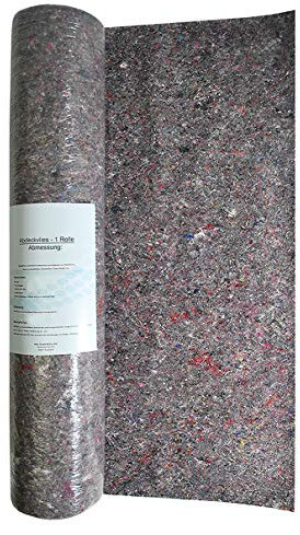 HELO Antirutsch Malervlies 1 x 50 m Rolle (Breite: 1m) wiederverwendbar, Profi Maler Schutzvlies Abdeckvlies aus saugstarken Baumwollfasern 220 g/m² mit undurchlässiger und rutschfester Unterseite