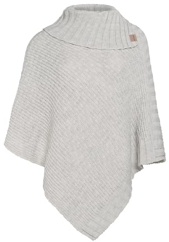 Knit Factory - Nicky Stickad Poncho - Beige - One Size