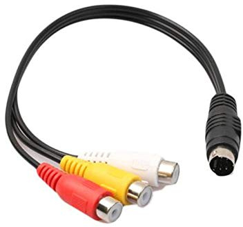 Norsimda 4-Pin Mini-Din S-Video to 3 RCA Cable, 1-Foot S-Video 4-Pin to 3-RCA RGB Component Cable Adapter for DVD, DVD, TV, HDTV, VCR's, CD Players