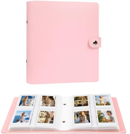 Ruibytree 320 Pockets Photo Album for Fujifilm Instax Mini LiPlay 12 11 9 8 40 41 99 Evo 7S Instant Film Camera, PU Leather Cover Photo Book for Polaroid 2x3 Pictures, Pink