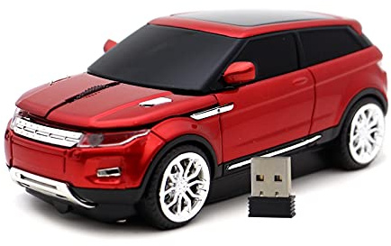 DAY DAY HAPPY Sportwagen drahtlose Maus LR SUV Computer Mäuse USB 2.4gzh für PC Laptop (Red)