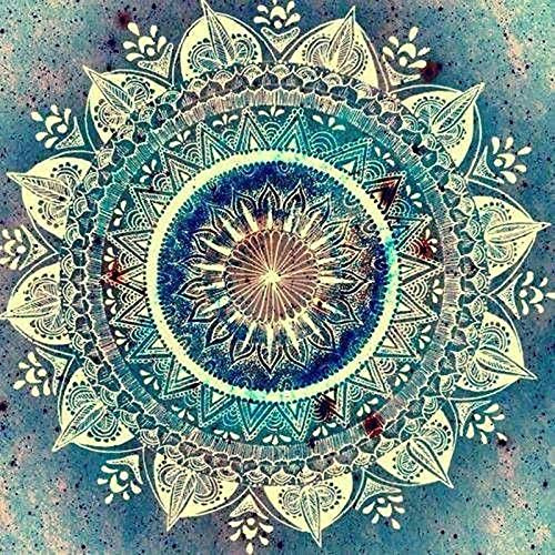 Stickpackungen Kreuzstich Set Vorgedruckt erwachsene anfanger Mandala Blume Kreuzstich Stickerei Starter Set DIY Stickbild Handwerk 11CT Geschenk Heimdekoration(16×20inch）