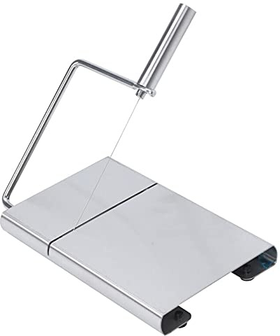 TopHomer 1 Stück Edelstahl-Käseschneider, Küche verwenden Käseschneider Käseschneider mit Brett, Butterschneider, 5 Ersatz-Drahtschneider Handle Tool Easy Clean