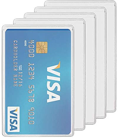 Id Card Case, Set Of 5, Transparent Protective Cover For Id Bank Cards Id, Credit Cards, Driving Licence Etc