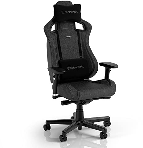 noblechairs Epic Compact TX Bürostuhl, Bürostuhl, Kopf- und Lendenwirbelstütze, atmungsaktives Textilgewebe, geeignet für Benutzer bis 120 kg und 1,7 m Höhe, Anthrazit