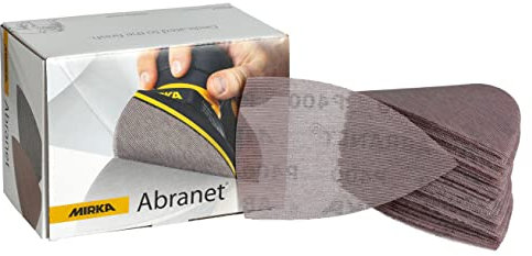 Mirka Abranet Delta Triangle Net Disc / 4x6x6 inch/Grit 80 /Sandpaper Sanding Discs Hook and Loop / 50 pcs / ‎9A-219-080