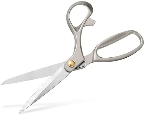 Nähschere, professionelle Schneiderschere, Edelstahl, Griff aus Titan, weiche Griffschere zum Schneiden von Stoff, Leder, Kleidung, mattes Silber, (26 cm, 888)