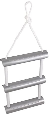 GATE14® Strickleiter für Boot mit 3 Kunststoffstufen 87 x 30 cm
