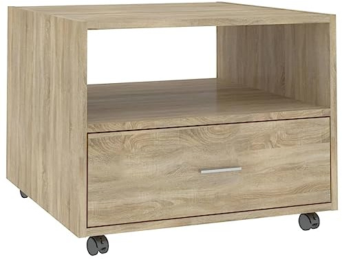 vidaXL Mesa de Centro Madera de ingeniería Roble Sonoma 55x55x40 cm