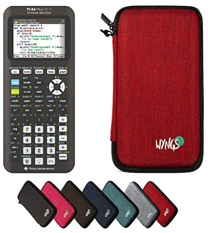 TI-84 Plus CE-T Python Edition inkl. WYNGS Schutztasche Rot - Grafikrechner - Basic Set