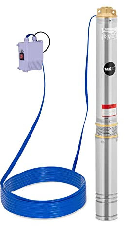 MSW Pompe de puits submersible 95 mm / 3,75'' - 4800 l/h - 750 W - 50 m de câble / 88 m de hauteur d'élévation - Inox