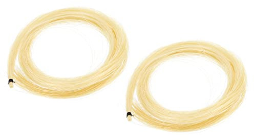 sourcing map 2 Stück Geigenbogen Haar 82mm/32,3 Weiß Geigenbogen Haar Ersatz für Violine