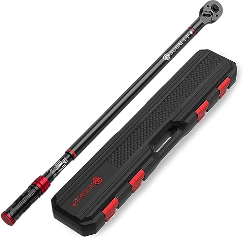 SUERCUP Torque Wrench 3/4-inch, Dual-Direction Adjustable 48 tooth 100-700ft.lb/135.5-948.5Nm, ±3% High Accuracy Drive Click Torque Wrench with Buckle for Car/Truck Maintenance and Product Assembly