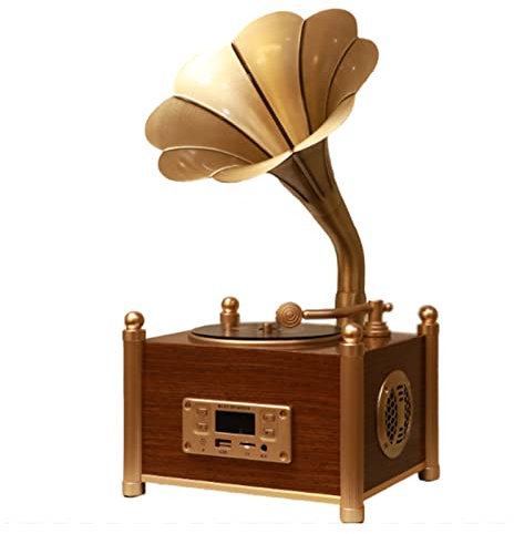 Fonógrafo Retro Mini adornos antiguos tocadiscos antiguo tocadiscos Bluetooth pequeño estéreo adecuado para sala de estar y estudio