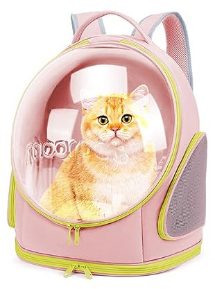 PETCUTE Katzentragerucksack,Haustier Rucksack Raumkapsel mit Herausnehmbarer Matte,Faltbar Rucksack für Haustiere Katzen Hunde,Hundetragerucksack mit Sicherheitsleine für Reisen Wandern Camping