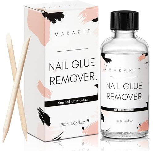 Makartt Nail Glue Remover for Press on Nails, 30ml Professional Nail Tips Artificial Nail Acrylic Fake Nail Adhesive False Nail Remover without Acetone