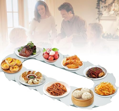 GCCSSBXF Table de salle à manger réglable pivotante à 360° - Plateau tournant antidérapant - Grand plateau de service - Plateau rotatif réutilisable - Idéal pour les fêtes de salle à manger