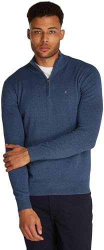 Tommy Hilfiger Herren Pullover mit Reißverschluss Mock Neck Halbzip