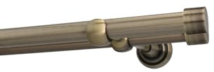 HDTL Gardinenstange Vorhangstange 19/19mm 2-läufig Wandmontage Messing Antik 160 cm Zoya