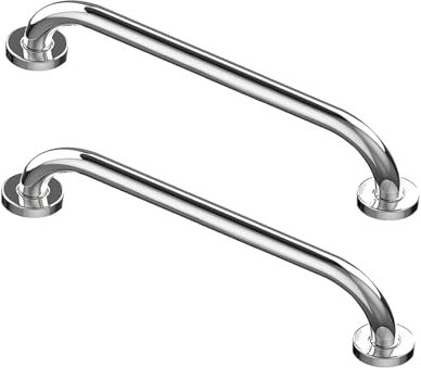 Howdah 2 Pezzi Maniglia Doccia per Anziani e Disabili - Maniglione Bagno in Acciaio Inox Cromato 40 CM - per Vasca da Bagno e Doccia